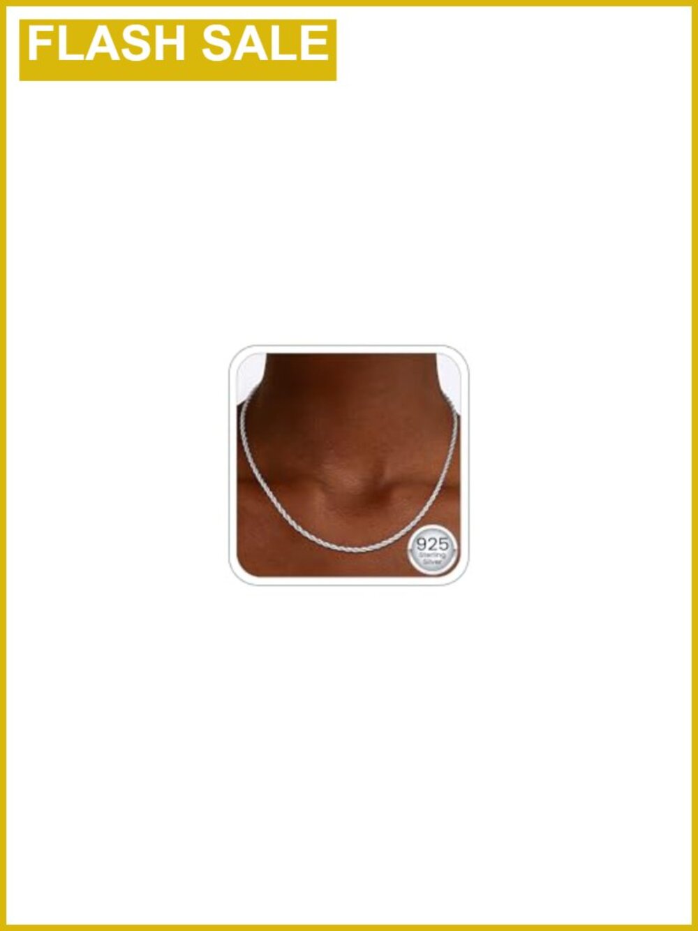 925 Sterling Silver Rope Chain Necklace for Women, 14K Gold Plated, 16-26